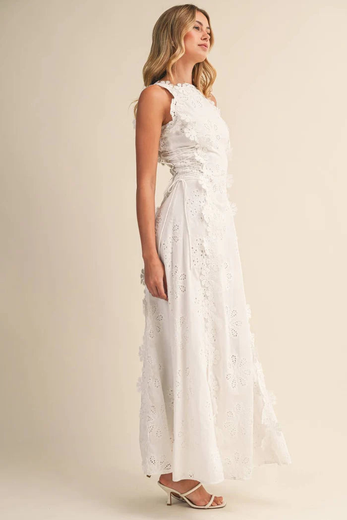 Adrianne | Women’s Floral Round Neck Sleeveless Flowy Maxi Dress