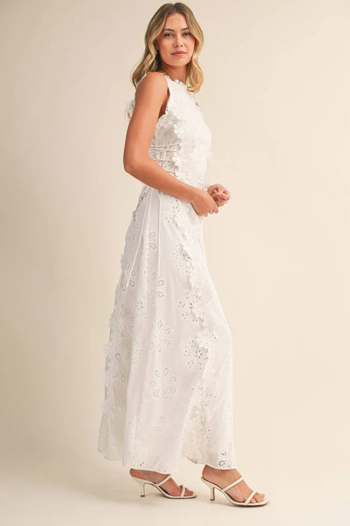 Adrianne | Women’s Floral Round Neck Sleeveless Flowy Maxi Dress