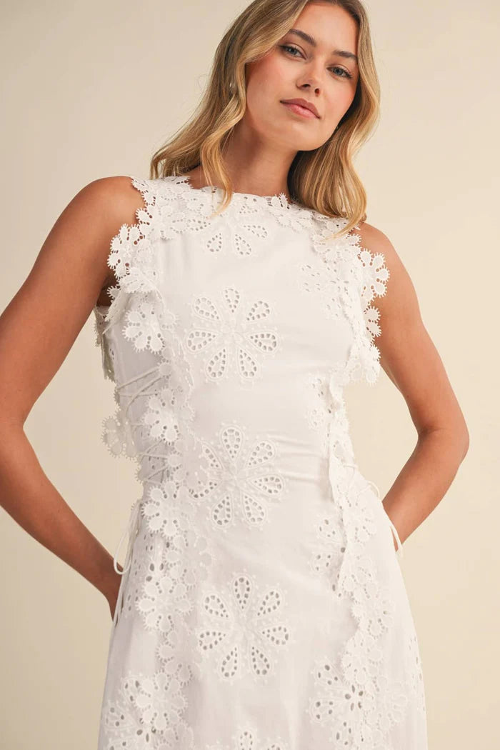 Adrianne | Women’s Floral Round Neck Sleeveless Flowy Maxi Dress