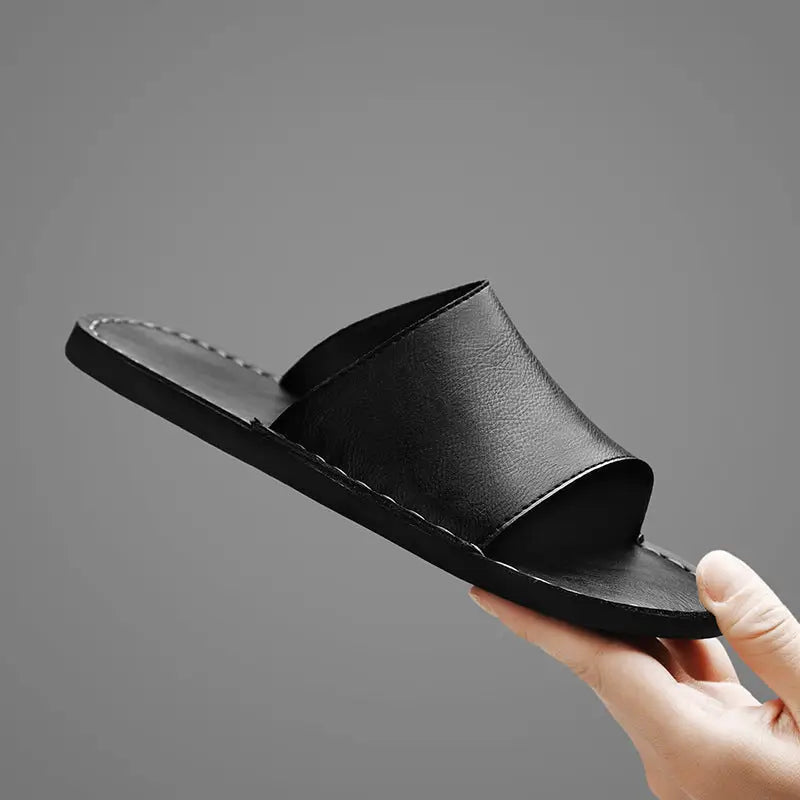 Adrien | Men's Wide Strap Slip On Round Toe Slippers