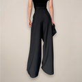 Aglaiya | Women's Wide Leg High Rise Black Trousers