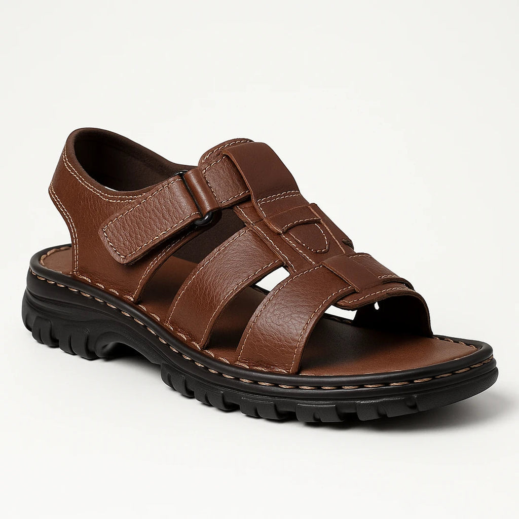 Agnar | Men's Open Toe Adjustable Hook And Loop Sandals