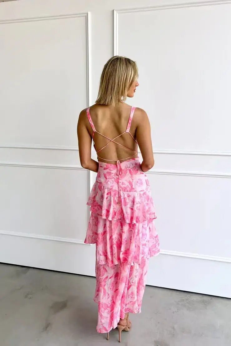 Agnes | Women’s Backless V Neck Grad Party Dress