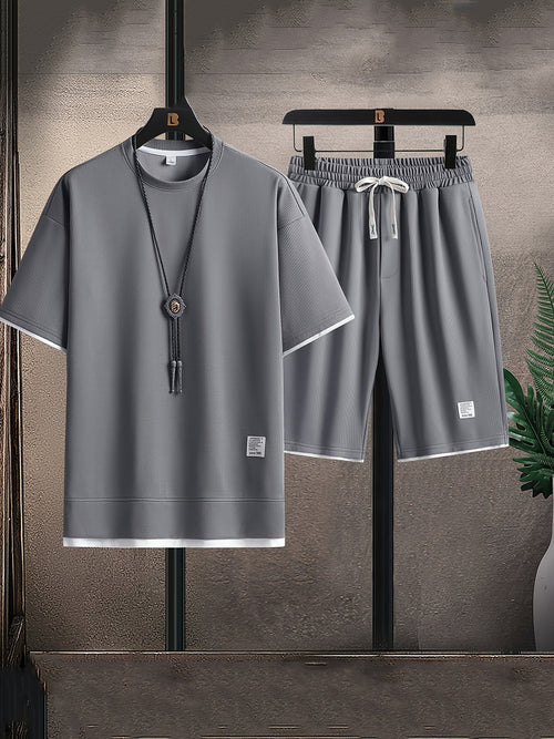 Agustin | Men’s Textured Short Sleeve Waffle Matching Set