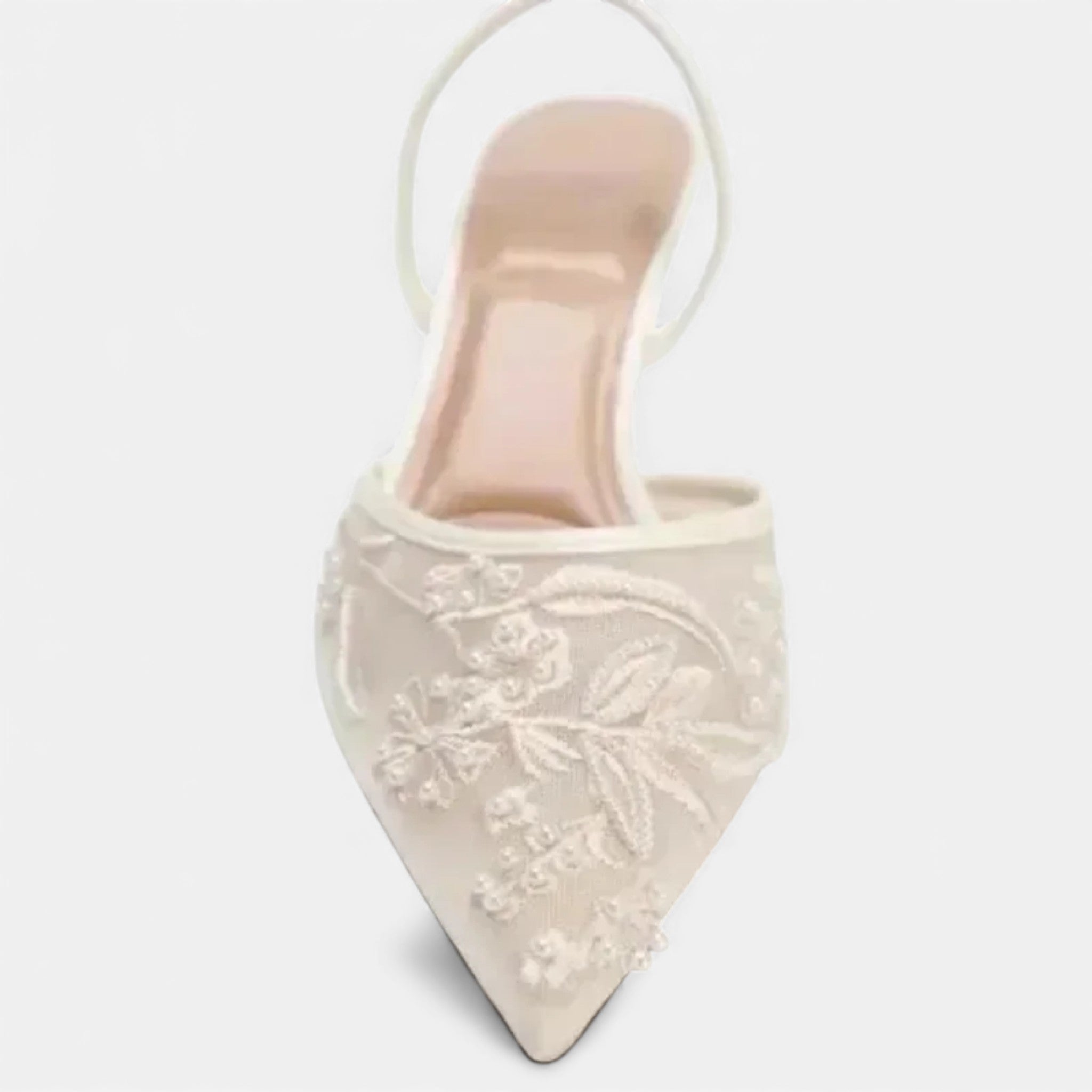 Ahava | Women's Mesh Strap Pointed Toe Slip On Heels