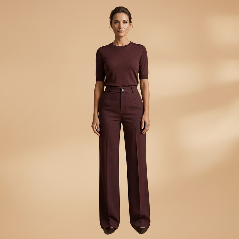 Aholanei | Women's Wide Leg Button Front High Waisted Pants