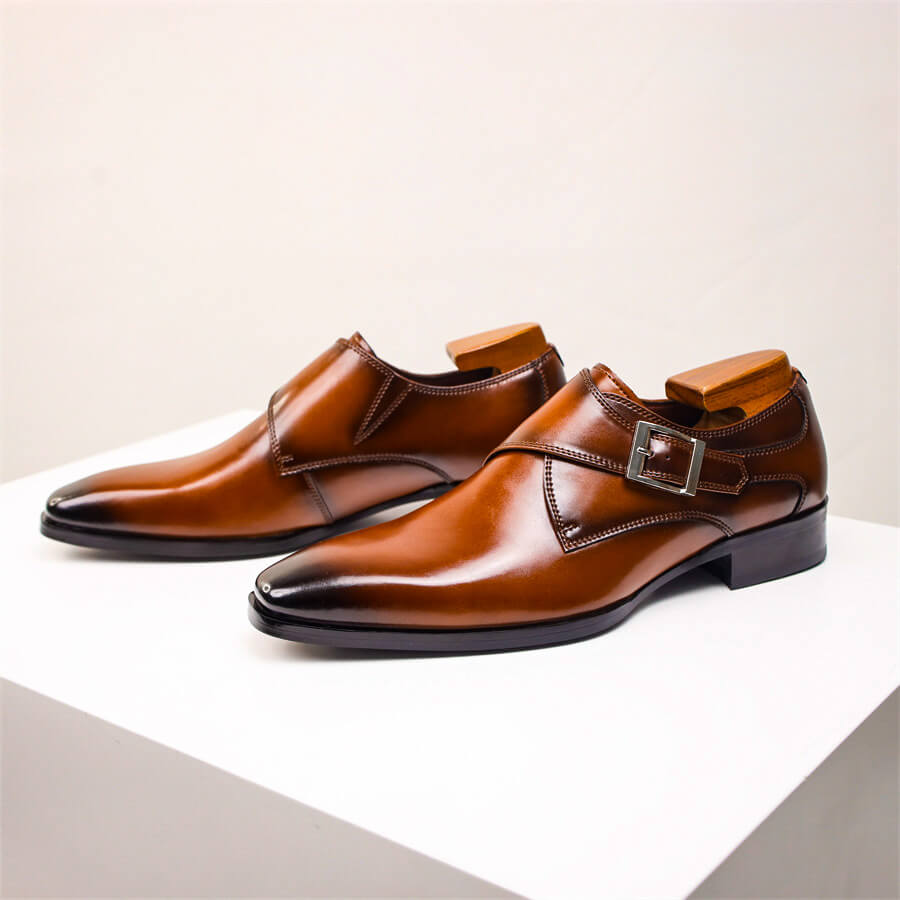 Aidan | Men’s Tapered Square Toe Monk Strap Dress Shoes