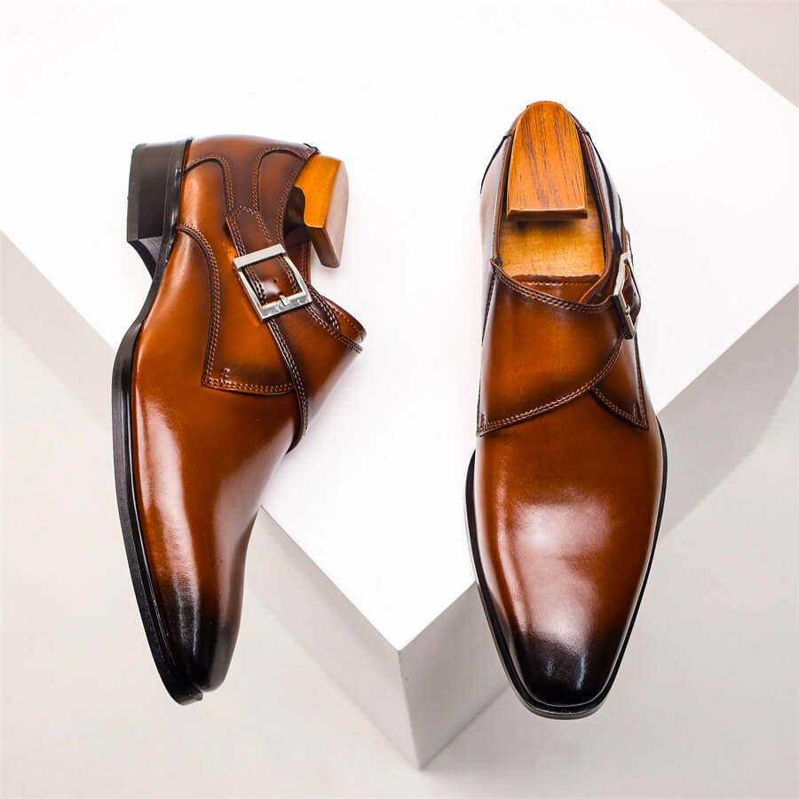 Aidan | Men’s Tapered Square Toe Monk Strap Dress Shoes