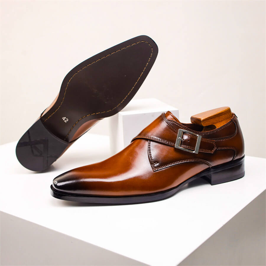 Aidan | Men’s Tapered Square Toe Monk Strap Dress Shoes