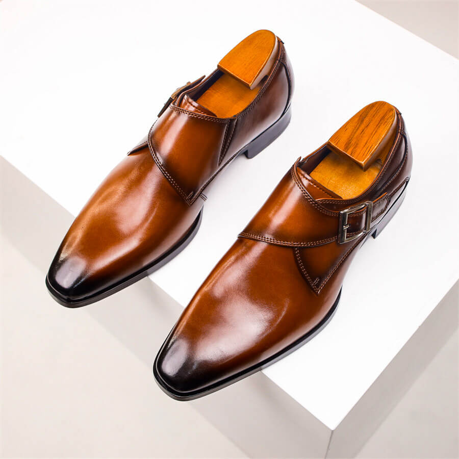 Aidan | Men’s Tapered Square Toe Monk Strap Dress Shoes