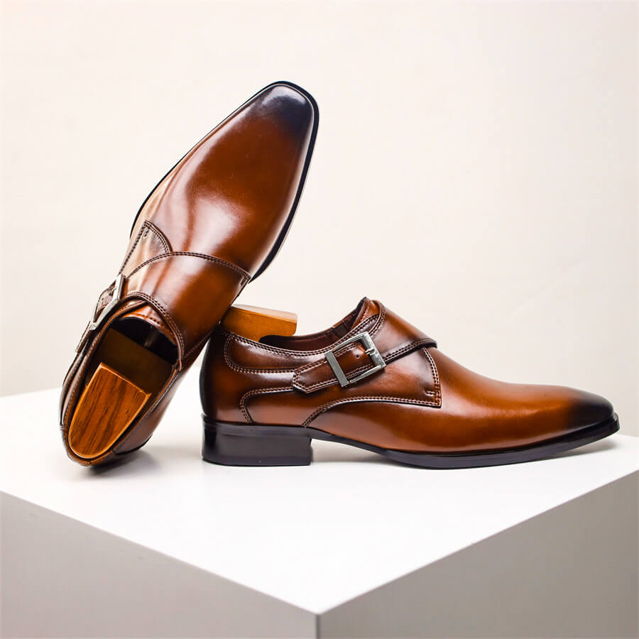 Aidan | Men’s Tapered Square Toe Monk Strap Dress Shoes