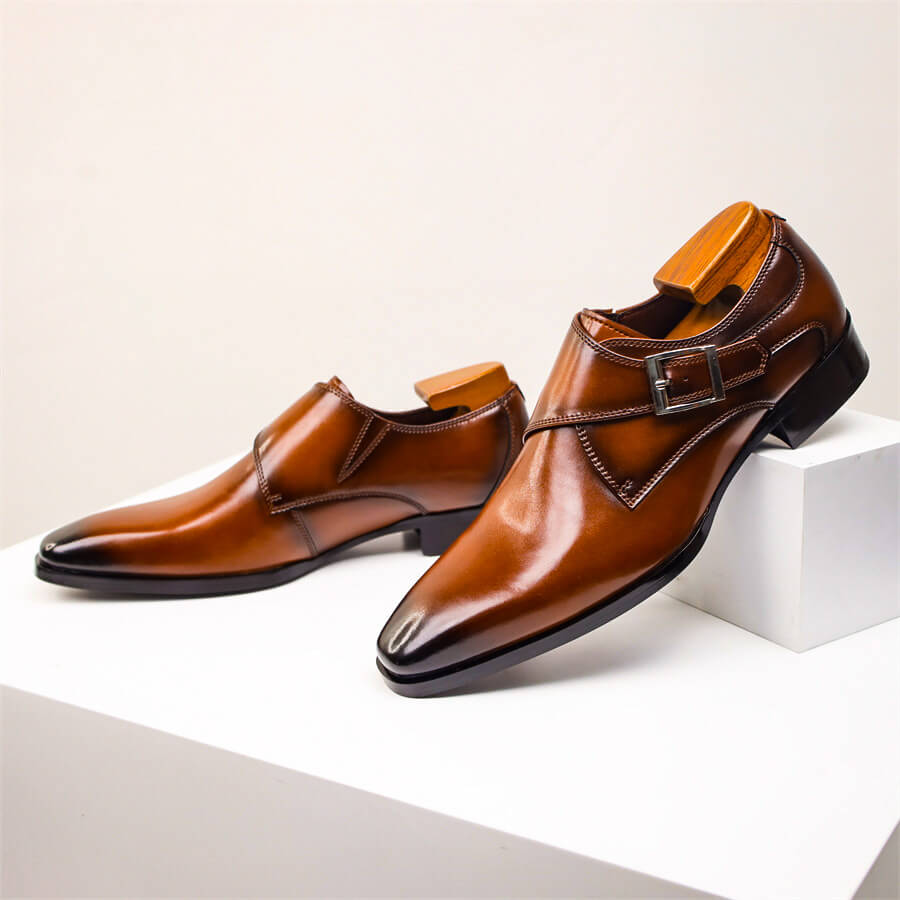 Aidan | Men’s Tapered Square Toe Monk Strap Dress Shoes