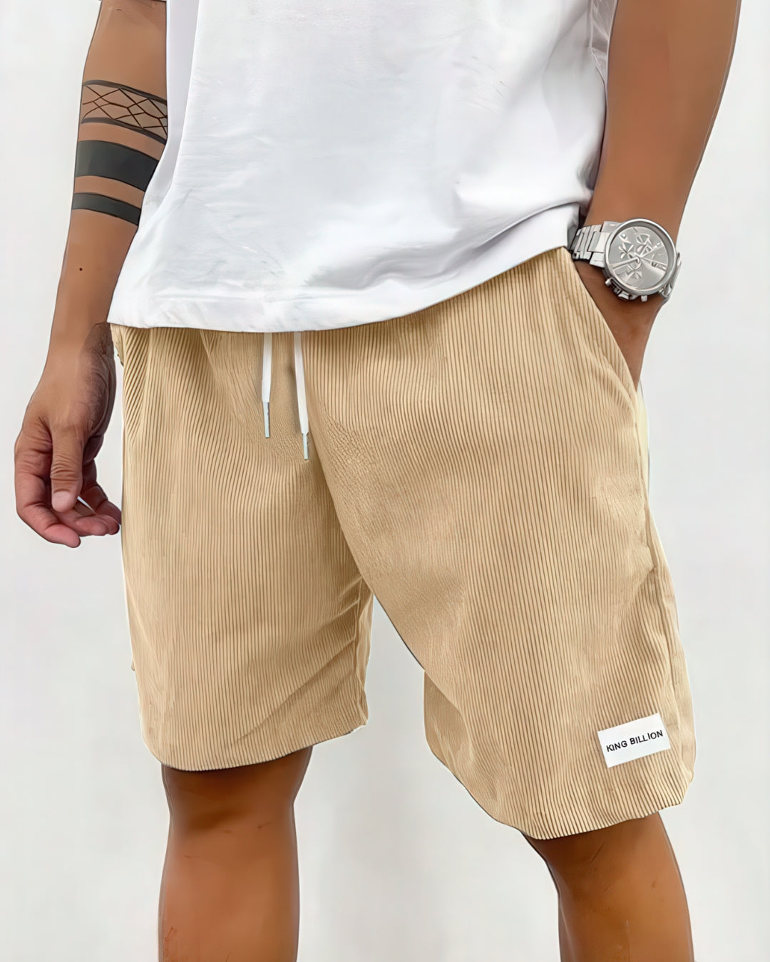 Aiden | Men’s Textured Ribbed Drawstring Summer Shorts