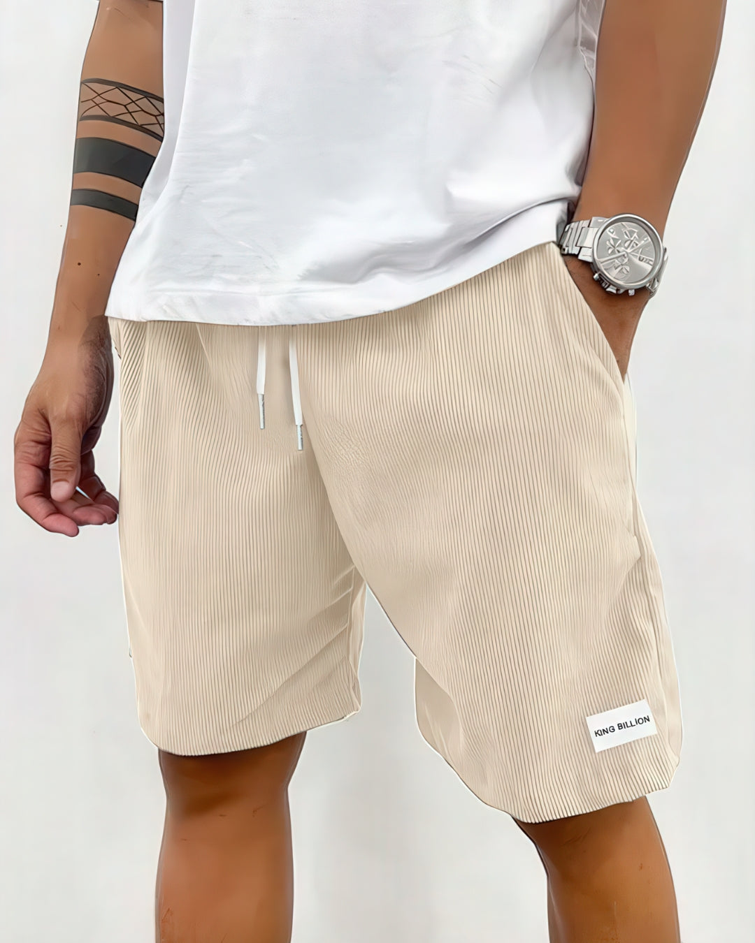 Aiden | Men’s Textured Ribbed Drawstring Summer Shorts
