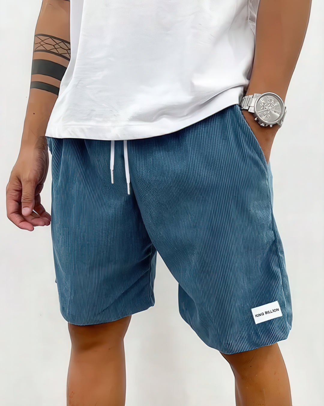Aiden | Men’s Textured Ribbed Drawstring Summer Shorts