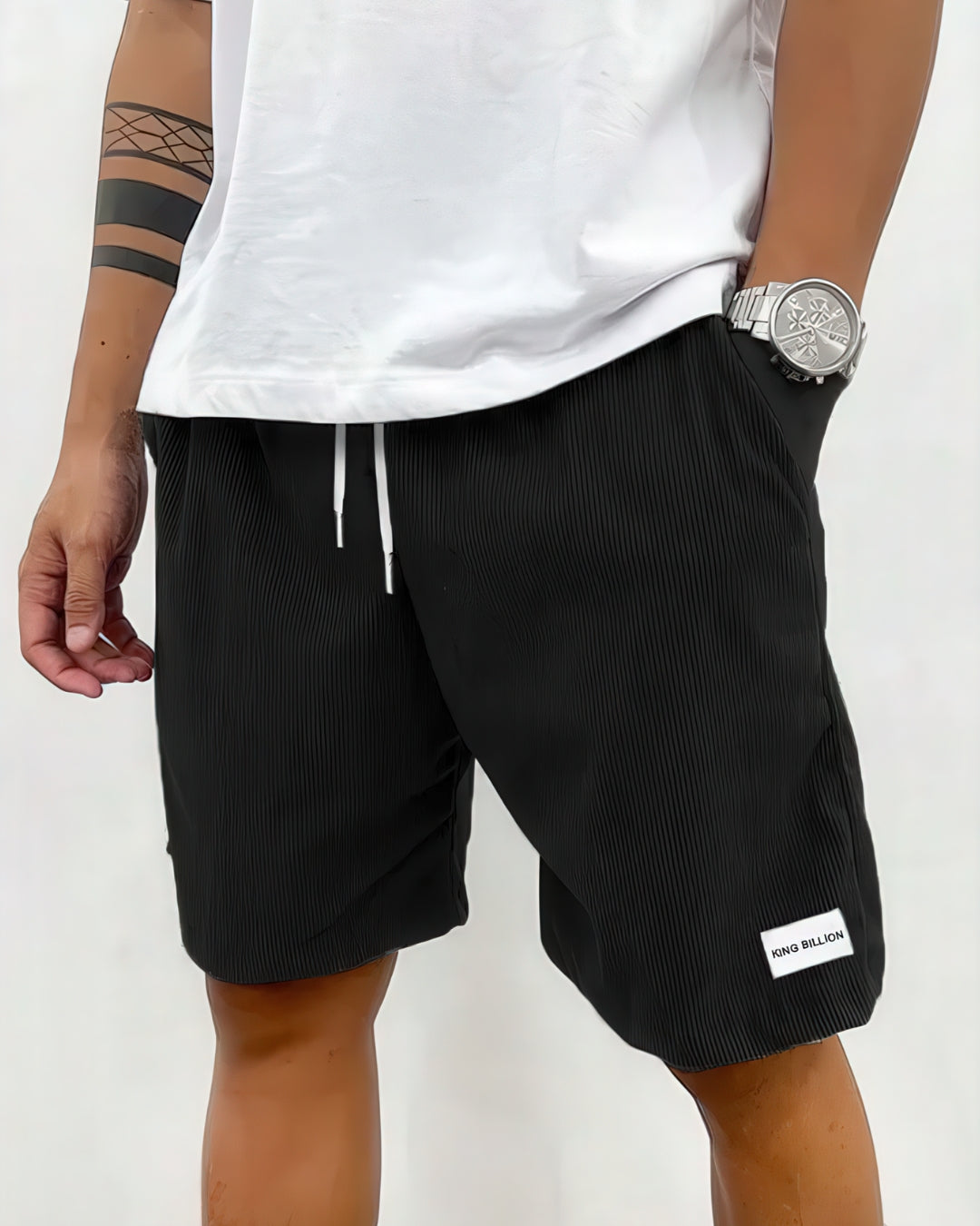 Aiden | Men’s Textured Ribbed Drawstring Summer Shorts