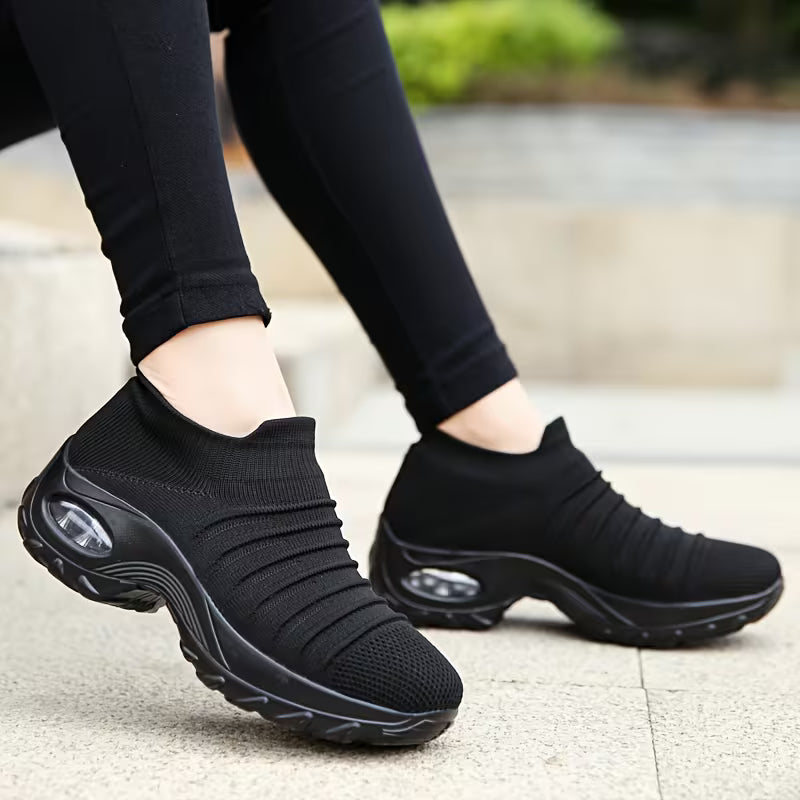 Ailene | Women’s Round Toe Slip On Platform Walking Sneakers