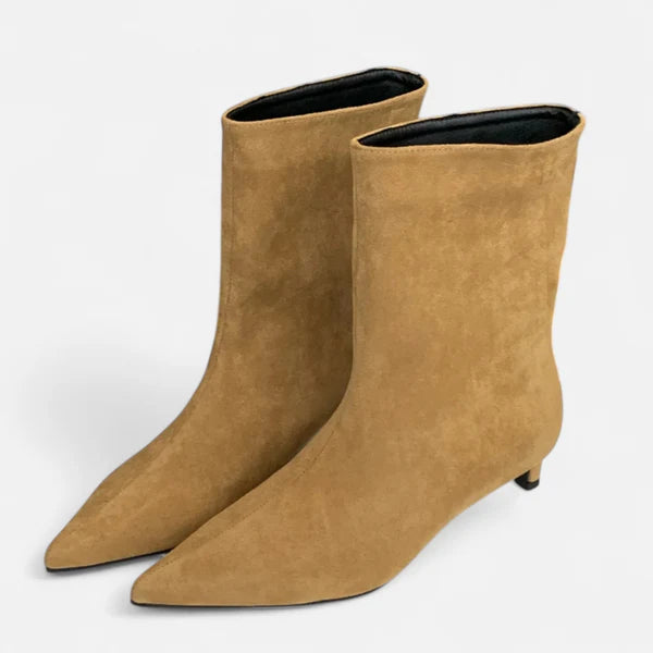 Akemi | Women's Low Heel Pointed Toe Slip On Ankle Boots