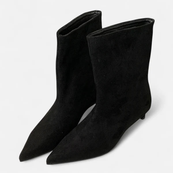 Akemi | Women's Low Heel Pointed Toe Slip On Ankle Boots