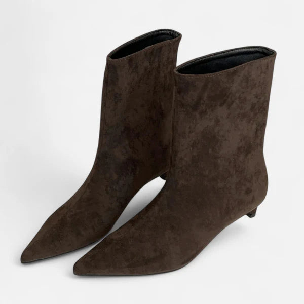 Akemi | Women's Low Heel Pointed Toe Slip On Ankle Boots