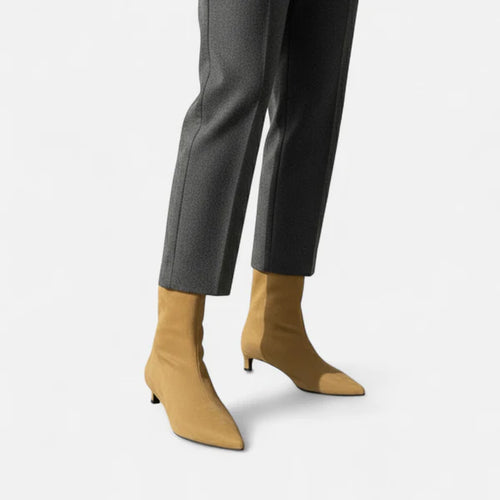 Akemi | Women's Low Heel Pointed Toe Slip On Ankle Boots