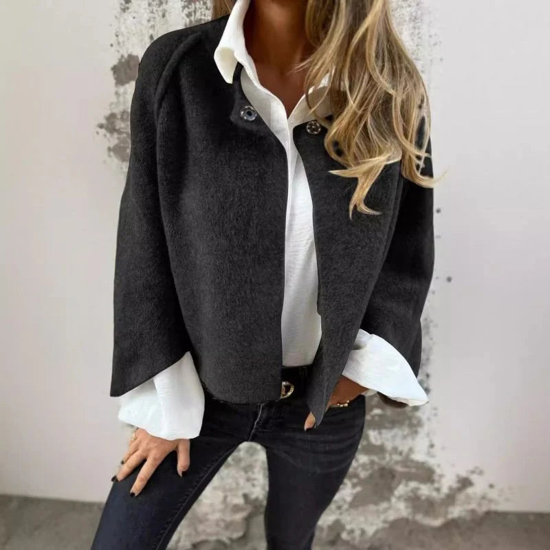 Akilah | Women’s Collarless Long Sleeve Button Front Jacket
