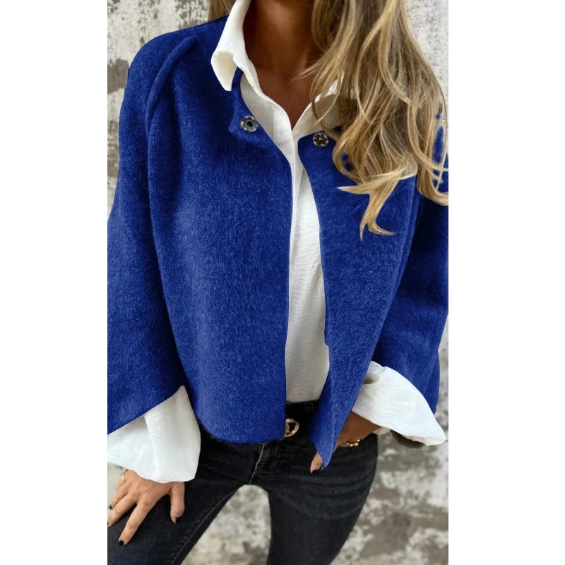 Akilah | Women’s Collarless Long Sleeve Button Front Jacket