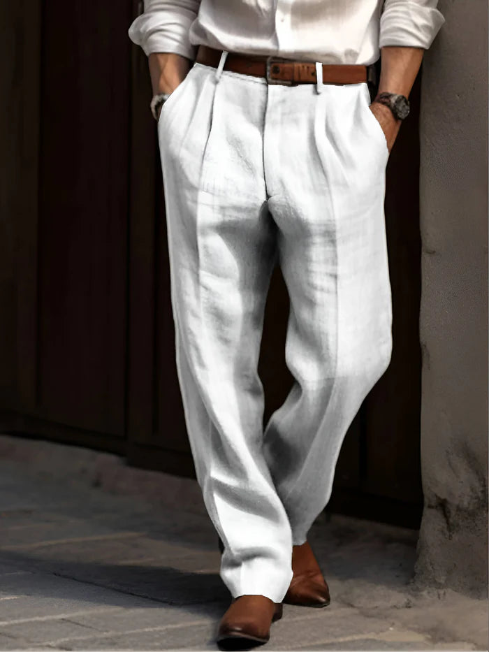 Akosua | Men's Pleated Front Straight Leg Pockets Dress Pants