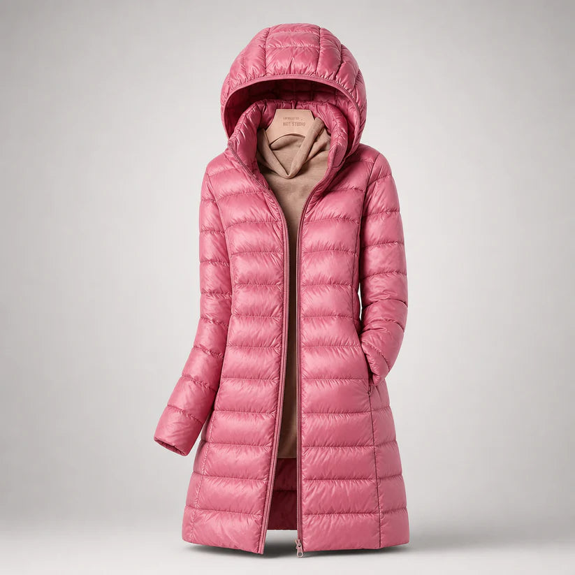 Albane | Women’s Front Zip Hooded Long Sleeve Winter Jacket