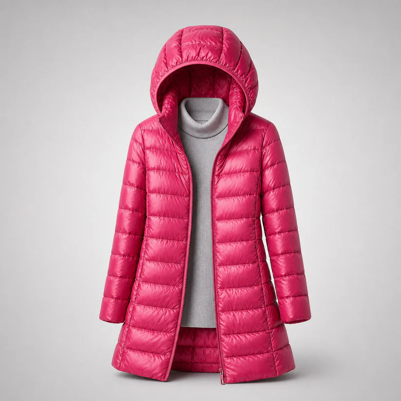 Albane | Women’s Front Zip Hooded Long Sleeve Winter Jacket