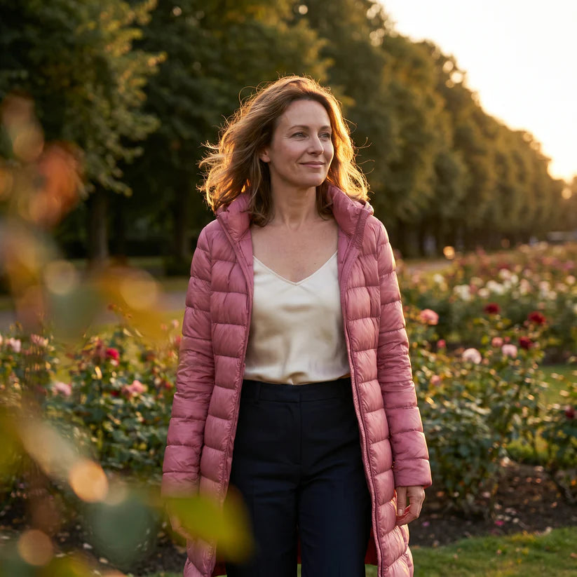 Albane | Women’s Front Zip Hooded Long Sleeve Winter Jacket