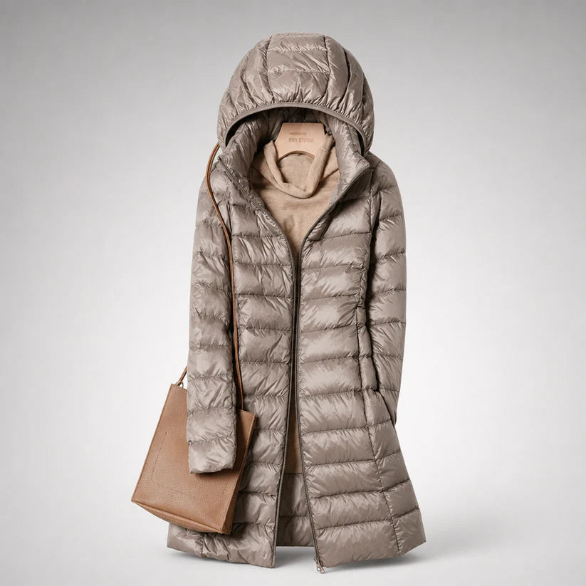 Albane | Women’s Front Zip Hooded Long Sleeve Winter Jacket