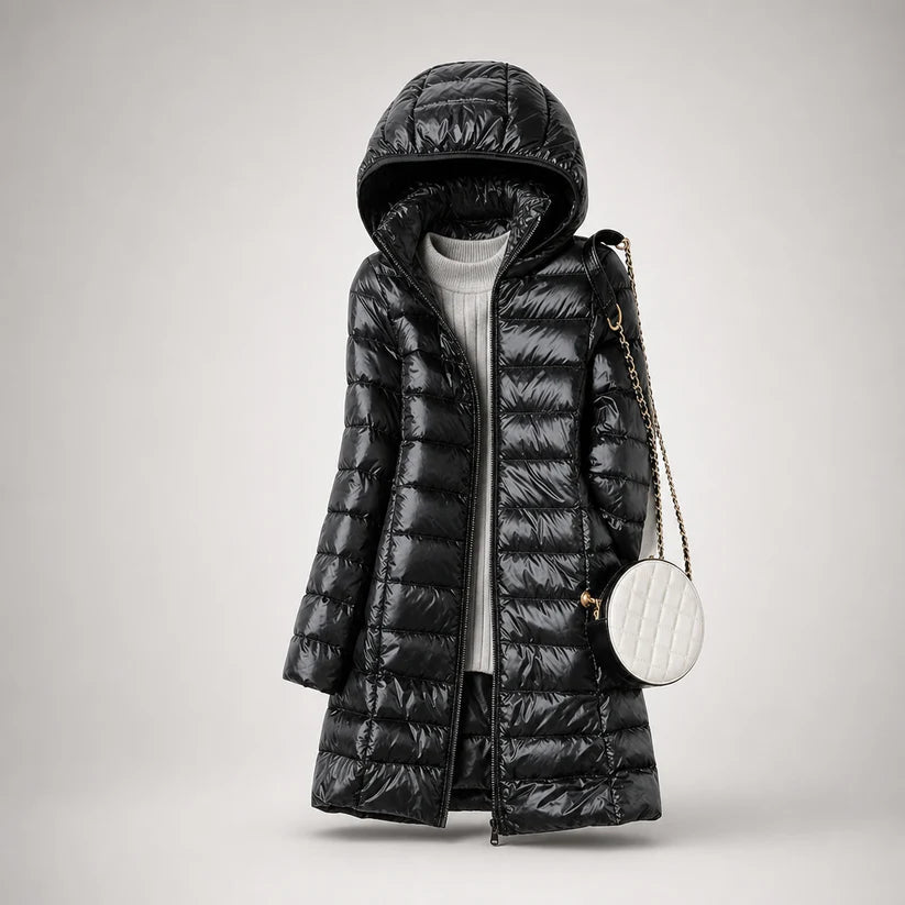 Albane | Women’s Front Zip Hooded Long Sleeve Winter Jacket