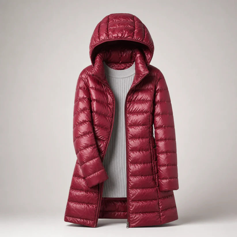 Albane | Women’s Front Zip Hooded Long Sleeve Winter Jacket