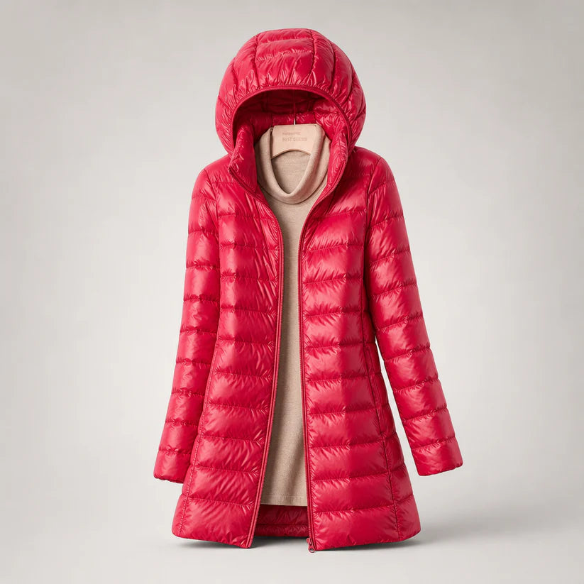 Albane | Women’s Front Zip Hooded Long Sleeve Winter Jacket