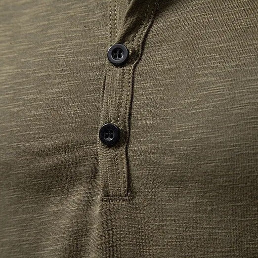 Alberto | Men’s Textured Long Sleeve Slim Fit Henley Shirt