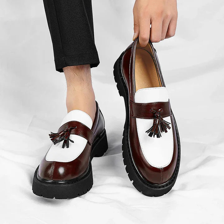 Aldous | Men’s Two Tone Closed Toe Slip On Dress Loafers