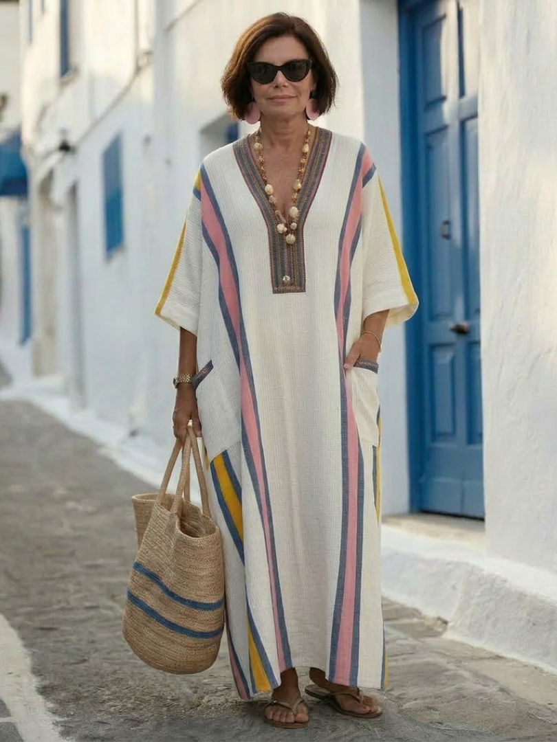 Alena | Women’s V Neck Boho Beach Maxi Dress