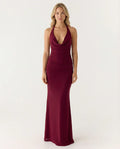 Alexana | Women's Halter Neck Sleeveless Mermaid Maxi Dress