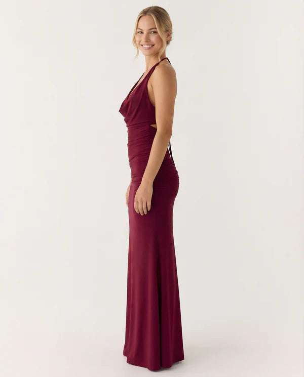 Alexana | Women's Halter Neck Sleeveless Mermaid Maxi Dress