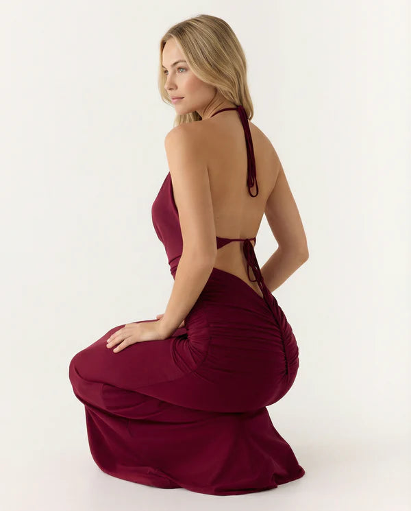 Alexana | Women's Halter Neck Sleeveless Mermaid Maxi Dress
