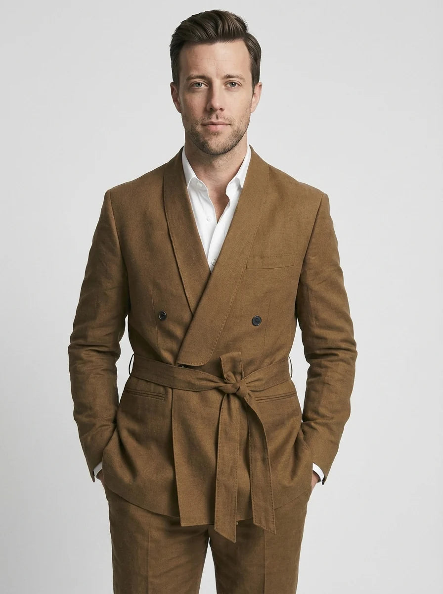 Alexander | Men's Three Piece Belted Wedding Suit