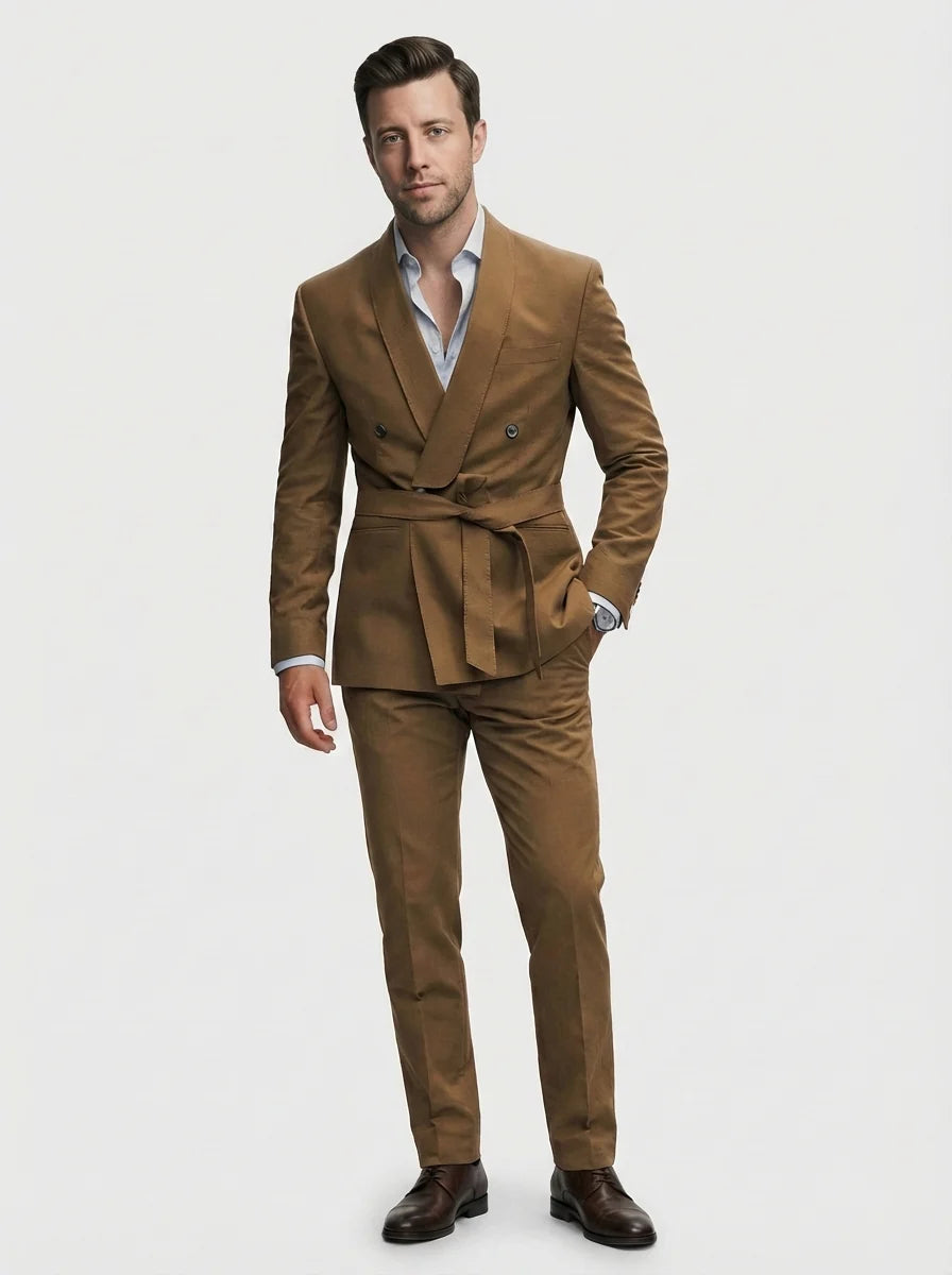 Alexander | Men's Three Piece Belted Wedding Suit