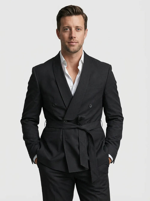 Alexander | Men's Three Piece Belted Wedding Suit