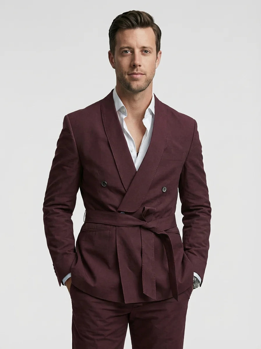 Alexander | Men's Three Piece Belted Wedding Suit