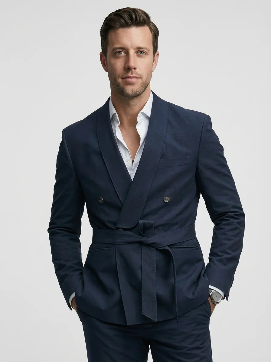 Alexander | Men's Three Piece Belted Wedding Suit