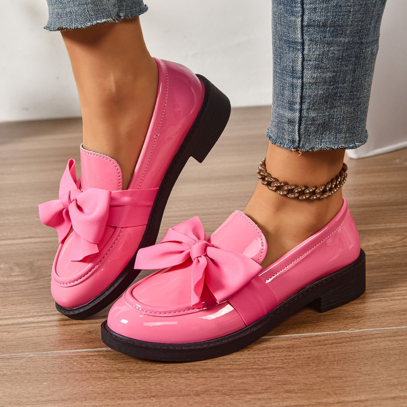Alexia | Women’s Round Toe Slip On Bow Detail Ballet Flats