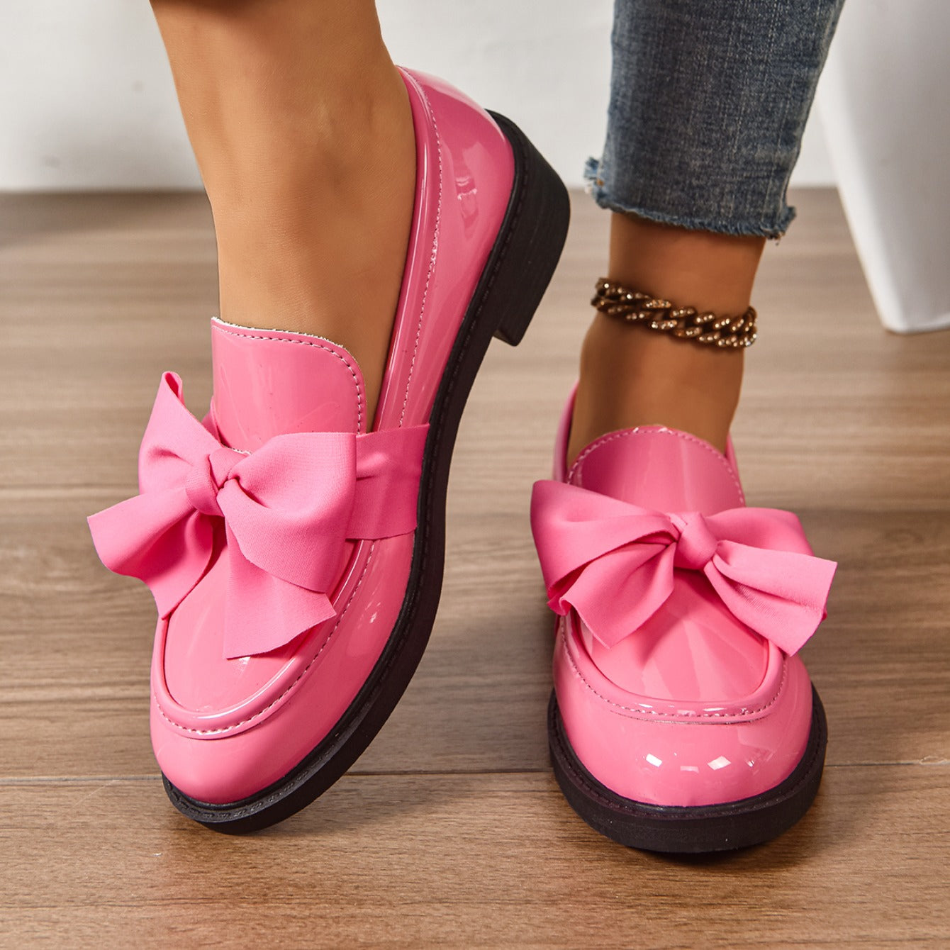 Alexia | Women’s Round Toe Slip On Bow Detail Ballet Flats
