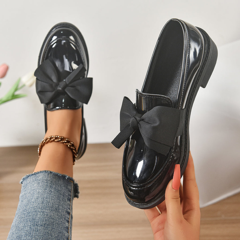 Alexia | Women’s Round Toe Slip On Bow Detail Ballet Flats