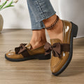 Alexia | Women’s Round Toe Slip On Bow Detail Ballet Flats